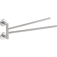 Sapho X-STEEL dvojitý držák ručníků otočný 370mm, nerez mat XS405