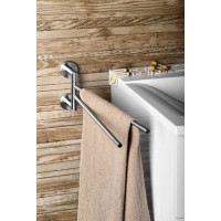 Sapho X-STEEL dvojitý držák ručníků otočný 370mm, nerez mat XS405