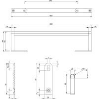 GSI KUBE X držák ručníků 50cm, pro umyvadlo 9486, chrom PAKUBEX50