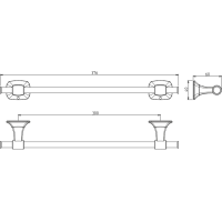 METAFORM AIDA držák ručníků 300x60mm, chrom AI320