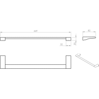 Gedy GLAMOUR držák ručníků 450x82mm, chrom 572145