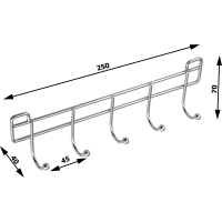 Aqualine CHROM LINE 5 háček, chrom 37055