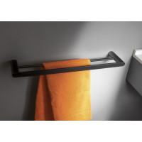 Sapho FLORI dvojitý držák ručníků 600x127mm, černá mat RF011/15