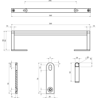 GSI KUBE X držák ručníků 40cm, pro umyvadlo 9484, chrom PAKUBEX40