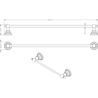 Sapho DIAMOND držák ručníků 600x70mm, chrom 1317-09