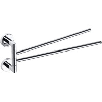 Sapho X-ROUND dvojitý držák ručníků otočný 380mm, chrom XR403