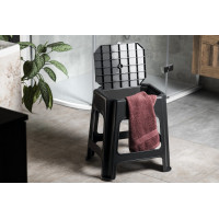 Aqualine Koupelnová stolička s úložným prostorem, černá 90902B