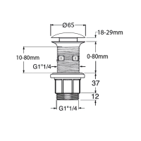 Sapho Umyvadlová výpust 5/4“, click-clack, betonová zátka, měď FG920