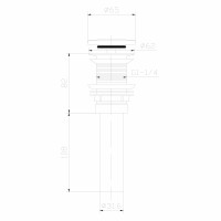 Sapho THIN umyvadlová výpust 5/4“, click-clack, Rockstone, bílá mat WN721