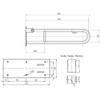 Sapho HANDICAP madlo sklopné 813mm, bílá XH518W