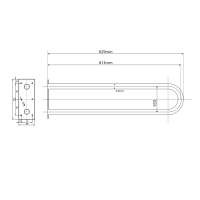 Sapho HANDICAP podpěrné madlo tvar U 813mm, bílá XH540W