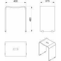 Ridder TRENDY koupelnová stolička 40x48x27, 5cm, bílá mat A211101