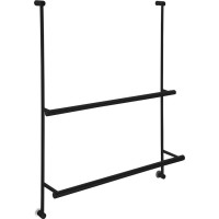 Sapho Závěsný držák ručníků na sprchovou zástěnu 600x730x125mm, černá mat 1301-09B