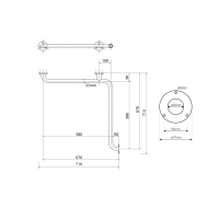 Sapho HANDICAP madlo do sprchy 670x670mm, bílá XH544W