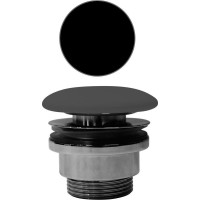 GSI GSI umyvadlová výpust 5/4“, neuzavíratelná, tl.5-65 mm, keramická krytka, černá mat PVC26