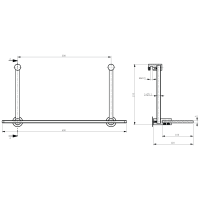 Sapho Závěsná skleněná polička na sprchovou zástěnu 400x180x125mm, černá mat 1301-15B