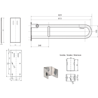 Sapho HANDICAP madlo sklopné 813mm, černá XH518B