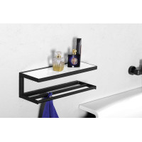 Sapho SKA nástěnná police 450x140x160mm, černá mat s bílou MDF deskou SKA401
