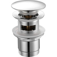 Aqualine Umyvadlová výpust 5/4“, click-clack, velká zátka, tl.30-45mm, chrom TF7001
