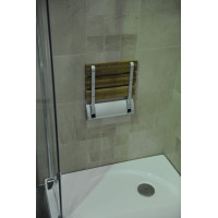 Aqualine Sklopné sedátko do sprchového koutu 32x32, 5cm, bambus AE236