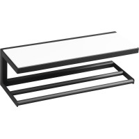 Sapho SKA nástěnná police 450x140x160mm, černá mat s bílou MDF deskou SKA401