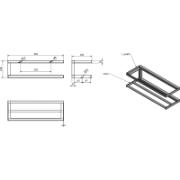 Sapho SKA nástěnná police 450x140x160mm, bílá mat s bílou MDF deskou SKA411