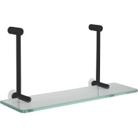 Sapho Závěsná skleněná polička na sprchovou zástěnu 400x180x125mm, černá mat 1301-15B