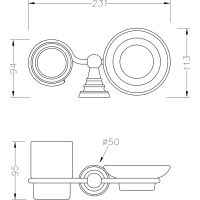 Sapho DIAMOND mýdlenka, mléčné sklo, bronz 1318-04
