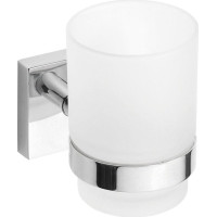 Sapho X-SQUARE sklenka, mléčné sklo, chrom XQ903