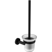 Sapho X-ROUND WC štětka závěsná, mléčné sklo, černá mat XR323B