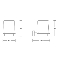 Aqualine APOLLO sklenka, mléčné sklo, chrom 1416-04