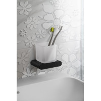 Sapho FLORI sklenka, mléčné sklo, černá mat RF004/15
