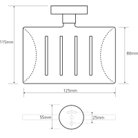 Sapho X-ROUND mýdlenka obdélníková s otvory, chrom XR804