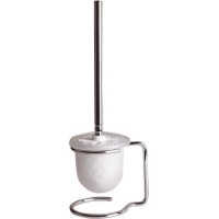 Sapho X-ROUND E WC štětka na postavení, mléčné sklo, chrom XR302
