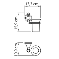 Gedy NEVIS sklenka, keramika, chrom NV1013