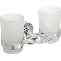 Sapho X-ROUND držák kartáčků včetně sklenic, mléčné sklo, chrom XR900