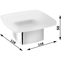 Gedy LOUNGE mýdlenka na postavení, mléčné sklo, chrom 545113