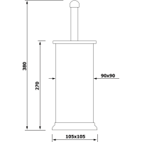 Aqualine SIMPLE LINE WC štětka hranatá, nerez mat GA1210