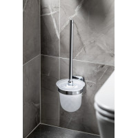 Sapho INSIA WC štětka závěsná, mléčné sklo, chrom IS008