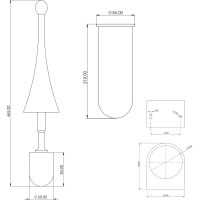 MARPLAST COLORED WC štětka závěsná, ABS, černá mat A65801NE