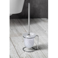 Sapho X-ROUND E WC štětka na postavení, mléčné sklo, chrom XR302