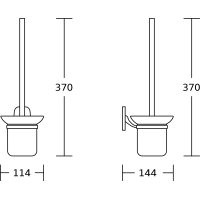 Aqualine RUMBA WC štětka závěsná, mléčné sklo, chrom RB108