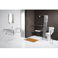 Sapho HANDICAP opěrné madlo PRAVÉ 800x850mm, nerez lesk XH528