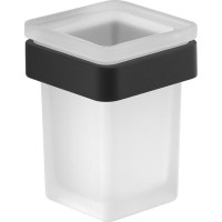 Gedy SAMOA sklenka, mléčné sklo, černá mat A81014