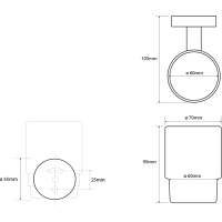 Sapho X-ROUND sklenka, mléčné sklo, chrom XR903