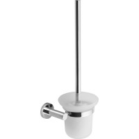 Sapho X-ROUND WC štětka závěsná, mléčné sklo, chrom XR323