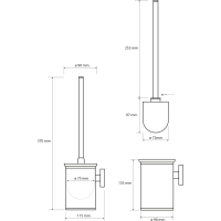 Sapho X-STEEL WC štětka závěsná, nerez mat XS305