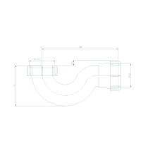 Aqualine Sifon s převlečnou matkou 6/4", výška 74mm WJ607