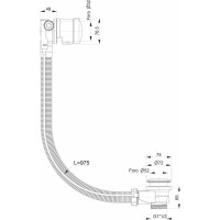 Polysan Vanová souprava s napouštěním, bovden, délka 975mm, zátka 72mm, zlato 71686G