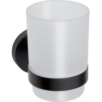 Sapho X-ROUND BLACK sklenka, mléčné sklo, černá mat XR903B